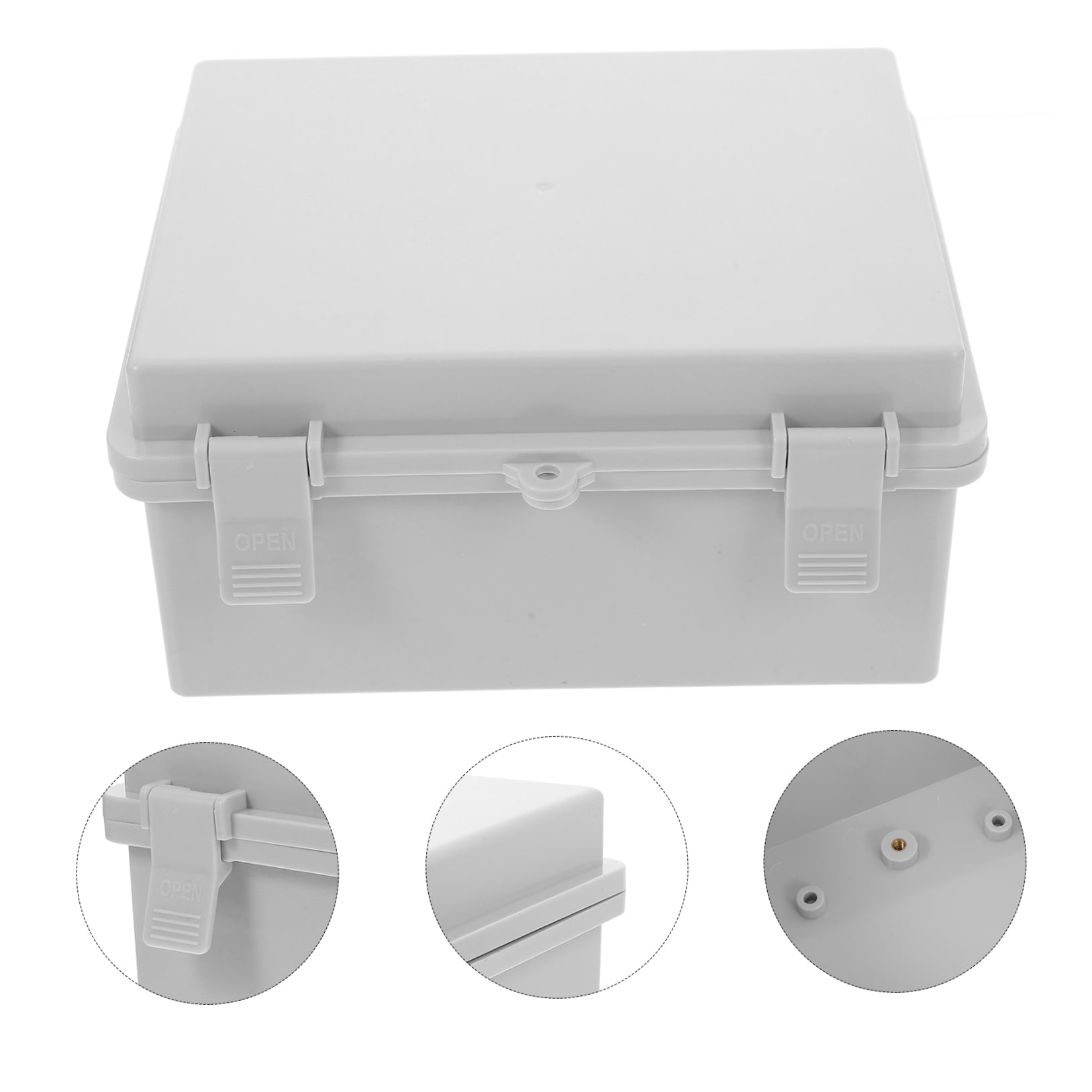 OUNONA 2-Pack Weatherproof Outdoor Electrical Box Plastic Junction Enclosure with Easy Installation, White