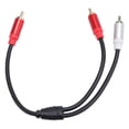 thumbnail image 2 of 1 Cable de Sonido Masculino A 2, Conector de Oro Chapado Dorado Cable de Sonido Masculino A Masculino enchufe y reproducir 11.8 Pulgadas Para Reproductor de CD, 2 of 7