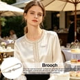 thumbnail image 3 of Brooch Pin 3D Flower Decor Scarf Pin with Rhinestone Inlay Thick Stable Lock Anti-exposure Suits Coats Sweaters Pin, 3 of 8