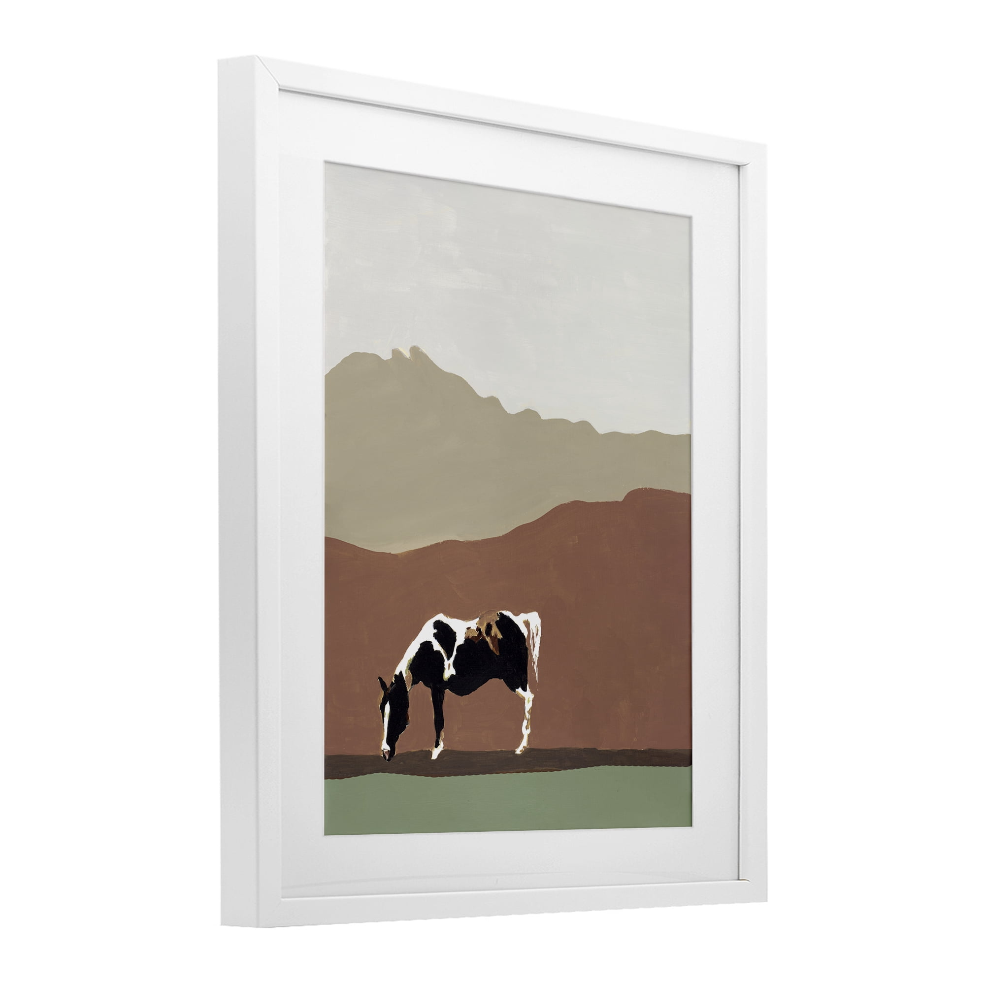 Stupell Industries Modern Mountains Horse White Framed Print Under Glass, design by Patricia Pinto