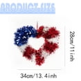 thumbnail image 3 of 4th of July Heart Shaped Tinsel Wreath, 11 Inch American Flag Patriotic Wreath for Front Door, Red White Blue Flag Themed Wall Hanging Ornament, Festive Independence Day Decoration for Event, 3 of 7