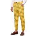 thumbnail image 5 of INSPIRE CHIC Plaid Golf Pants for Men's Stretch Pleated Front Formal Checked Dress Pants 28 Yellow, 5 of 6