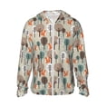 thumbnail image 2 of Uemuo Squirrels and Trees Pattern Women's Full Zip UPF 50+ Sun Protection Hoodie Jacket Long Sleeve Sun Shirt Hiking Outdoor Performance with Pockets-Small, 2 of 9