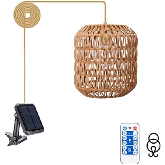 Outdoor Chandelier Solar Pendant Light Outdoor Hanging Lantern Solar Chandelier with  Bulb Remote Dimmable Waterproof for Porch Patio Gazebo Garden Yard Decoration$$Tools & Hardware Other