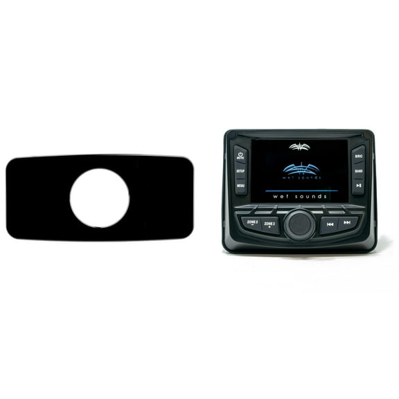 Wet Sounds WS-MC-2 With Marine SEADASH3B Universal Marine 3" Radio Dash Kit - Black