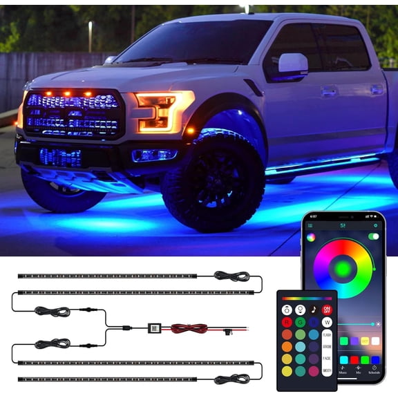 Underglow Kit for , Underglow Lights for with App and Remote Control, 16 Million Colors, 29 Preset Modes, Music & DIY Mode, Under Lights Exterior for SUVs, , DV 12V