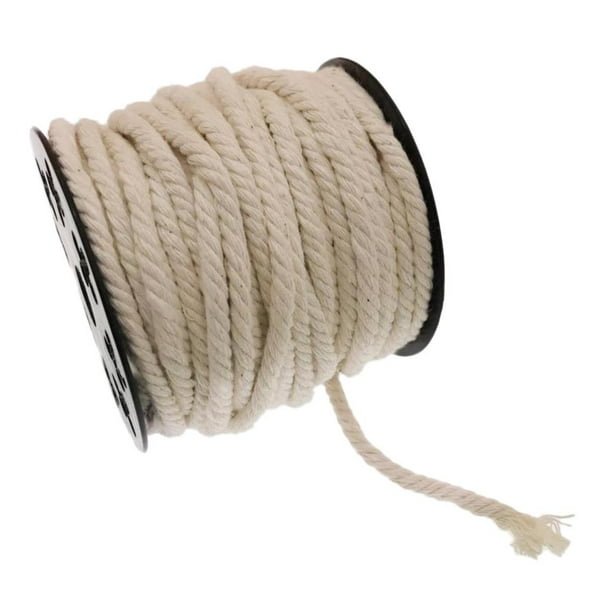 1 rollo de cuerda de algodón trenzado natural multiusos de 60/50/25/20/15 m. 20m
