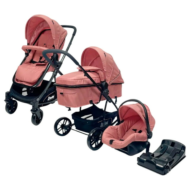 Carriola D'bebé Crown Portabebe Base De Carro Bambineto Rosa Claro