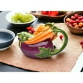 thumbnail image 2 of Hand Painted Ceramic Eggplant Carrots Teapot 11oz, 2 of 3