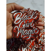Red & White,"Drippin, Black Girl Magic" NEW Design, Iron-on Embroidered Patch, DIY Applique, Size 4", Cute Gift for Sorority Girl
