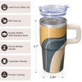 thumbnail image 3 of 20oz Stainless Steel Tumbler with Bohemian Handle, Insulated Travel Coffee Cup, Leak-Proof Lid, Straws, Perfect Themed Present, 3 of 5
