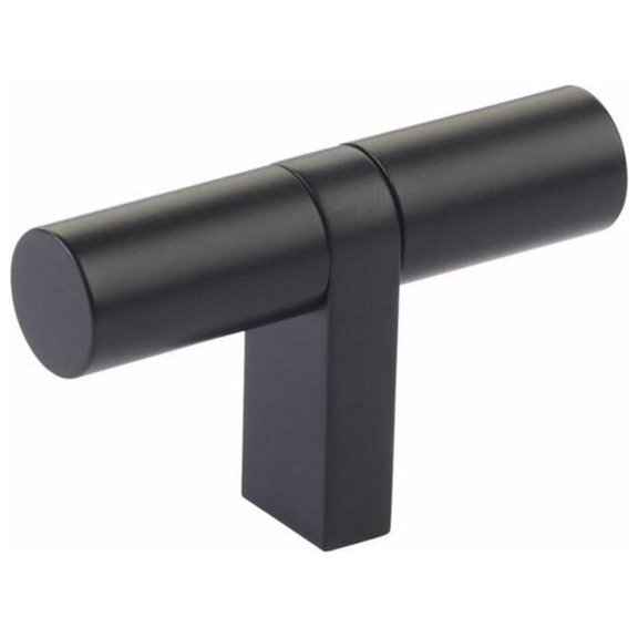 Emtek 86656.RCBUS19.SMUS19 Smooth 2-1/4" Bar Cabinet Knob - Flat Black / Flat Black Stem