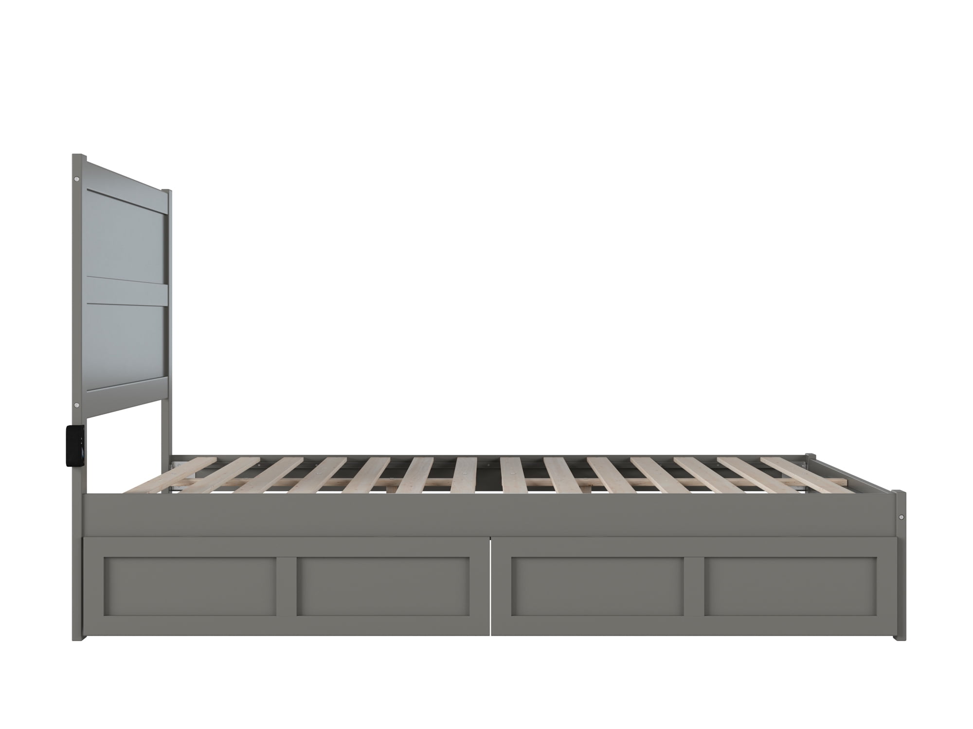 AFI NoHo 14" Queen Wood Platform Bed Frame with Set of 2 Storage Drawers, Grey