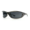 thumbnail image 4 of Urban Y2K Wrap Around Sport Plastic Windbreak Oval Sunglasses Grey - Black, 4 of 8