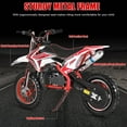thumbnail image 3 of 49cc Kid Dirt Bike,2-Stroke Gas Power Motocross Bike for Kids with Off-Rode Tire, Pocket Rocket Bike with Front Rear Disc Brakes, Off Road Mini Motorcycle, Racing Max Speed 40KM/H, 3 of 9