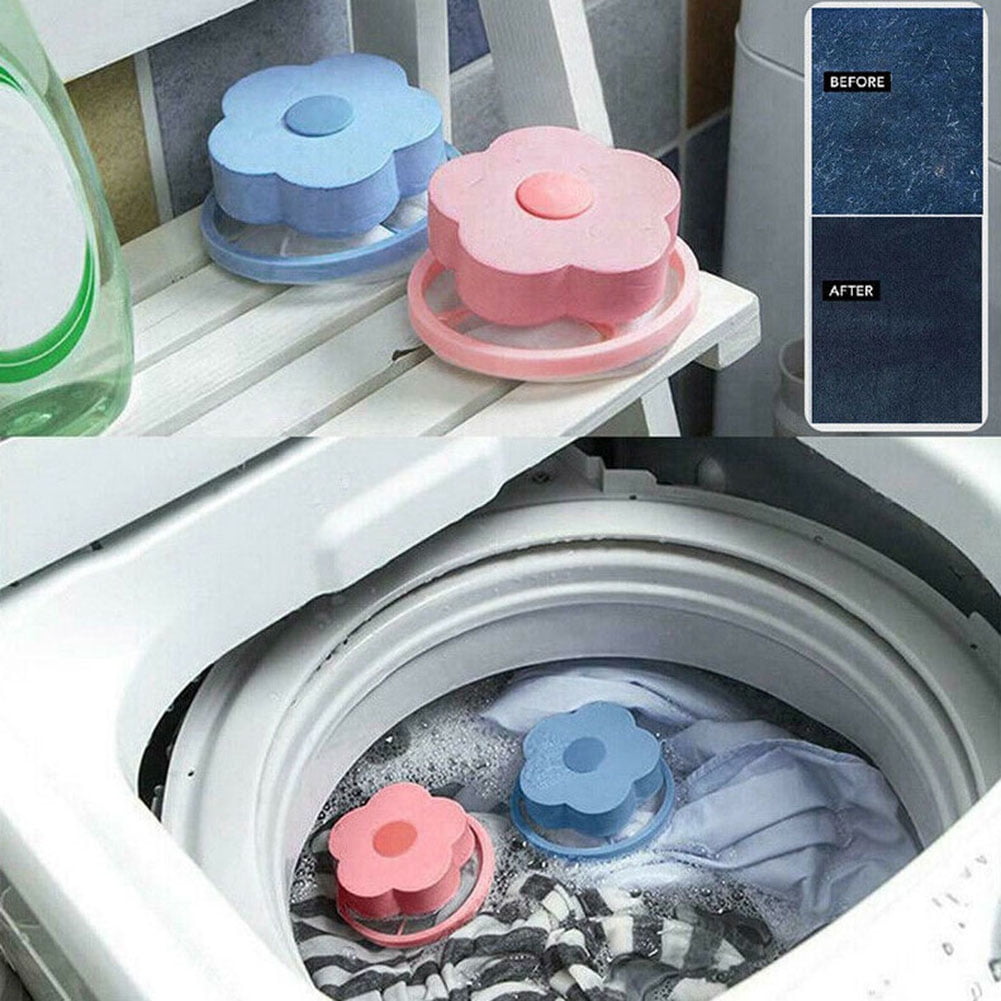 Washing Machine Laundry Supplies Floating Lint Mesh Pouch Hair Filter Bag Random 
