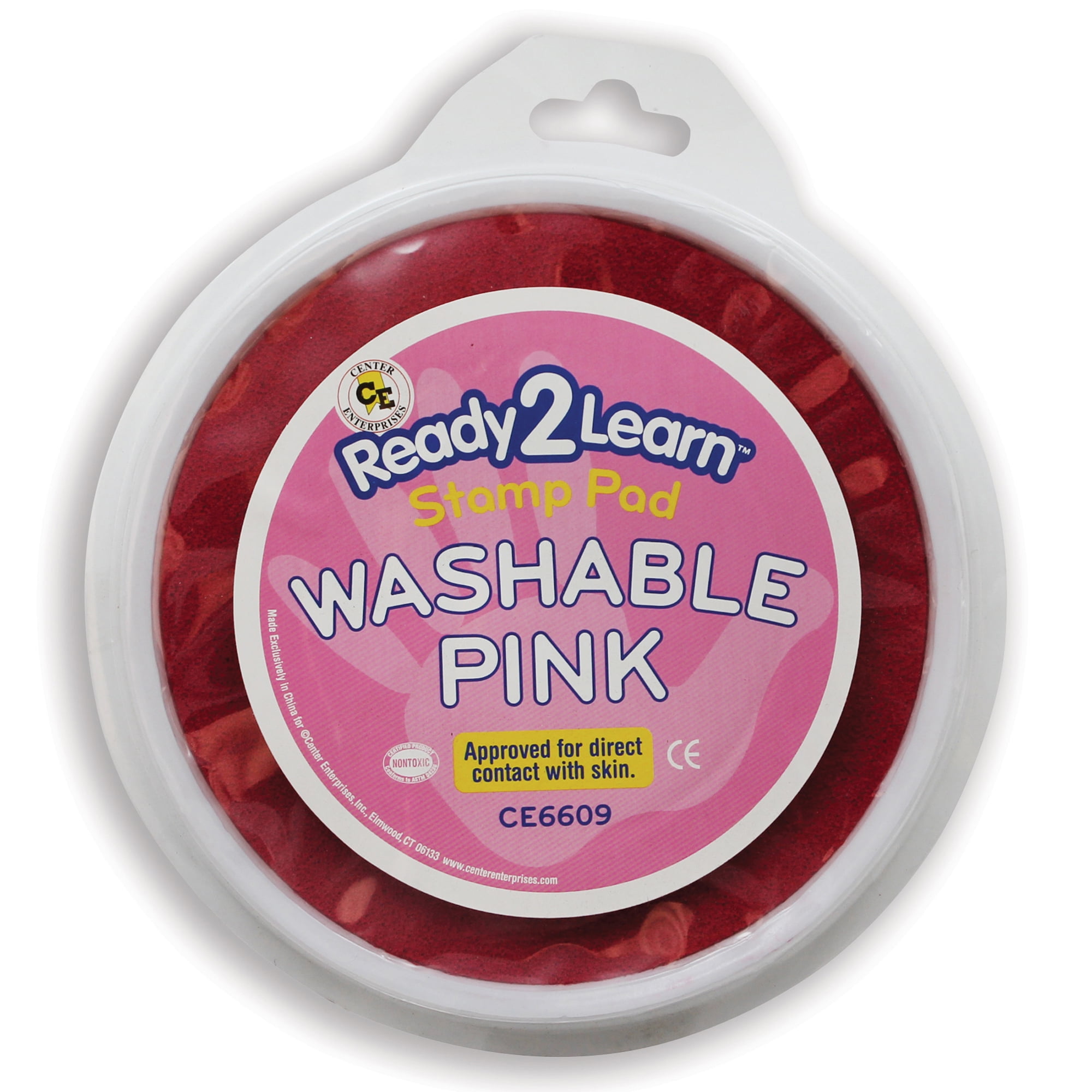 Jumbo Circular Washable Paint/Ink Pad, Pink, Set of 6