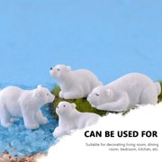 IBASETOY Resin Polar Bear Decorations, White, for Indoor and Outdoor Use, 9Pcs