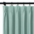 thumbnail image 2 of TWOPAGES Cotton Blend Curtain Room Darkening Pinch Pleat Textured Curtain for Bedroom, 1 Panel, 52"x108L, Aqua Haze, 2 of 5