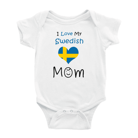 

I Love My Swedish Mom Baby Bodysuit Baby Clothes (White 3-6 Months)