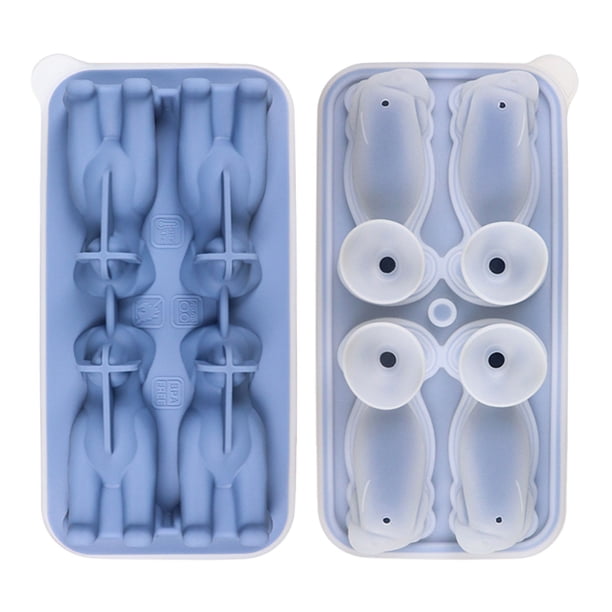 Molde para cubitos de hielo con forma de perro, bandeja para cubitos de hielo, molde de silicona para hielo, forma 4 cubitos para cócteles de whisky y café helado