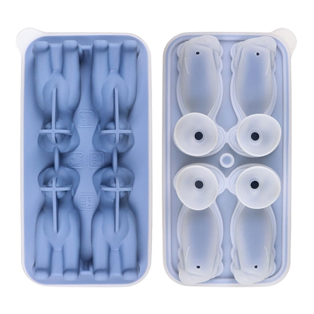 Cute Mould Dog Shapes Tray Silicone Ice Mould Shapes Make 4 Ice For Iced Coffee Mini Ice Tray Ice Bar Tray Mini Ice Trays for Freezer Silicone Silicone Ice Cup Soup Freezing Tray Silicone Canning Rack