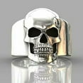 thumbnail image 2 of BKBP Skull Ring Gothic Jewelry Band Motorcycle Men's Silver Biker Stainless Steel Rings Elegant Adjustable Minimalist Thumb Finger Rings Great Gift for Her, 2 of 9