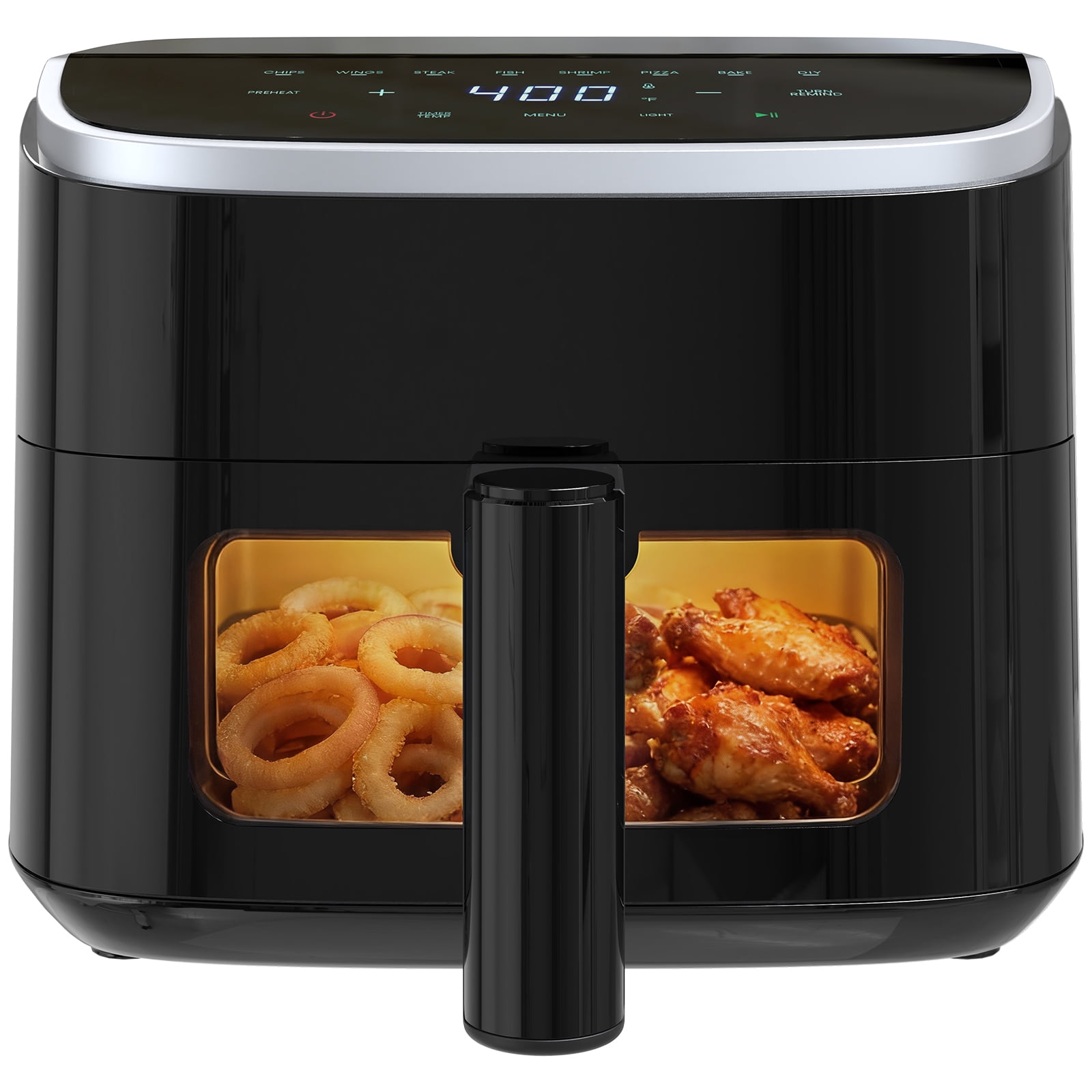 JIOABL 4 Qt Compact Air Fryer, 4-in-1 Air Fry Bake Roast Reheat, Dishwasher-Safe, Black