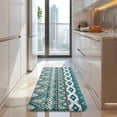 thumbnail image 4 of Teal Geometric Boho Pattern Kitchen Rug Mat,Kitchen Runner Rugs Non Skid Washable,Decorative Kitchen Floor Mats for Kitchen,Sink,Laundry,17"x47.2", 4 of 7
