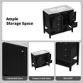 thumbnail image 5 of 36" Bathroom Vanity without Sink with a Storage Table Below, Modern Bathroom Cabinet Base with One Cabinet and Three Drawers, Solid Wood Bathroom Cabinet for Bathroom, Black, 5 of 9