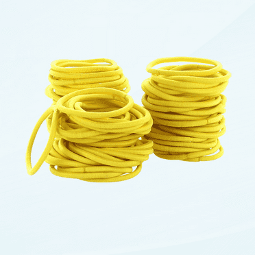 Hair Elastics Hair Ties, Professional Grade Ponytail Holders - Yellow 20 Pack
