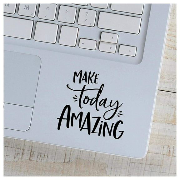 Make Today Amazing Motivational Vinyl Lettering Wall Decal Sticker (3.5" H x 3.8" L, Black)