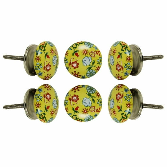 Set of Six ceramic Field Knobs
