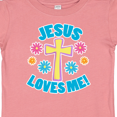 thumbnail image 4 of Inktastic Easter Jesus Loves Me with Cross and Flowers Boys or Girls Baby T-Shirt, 4 of 5