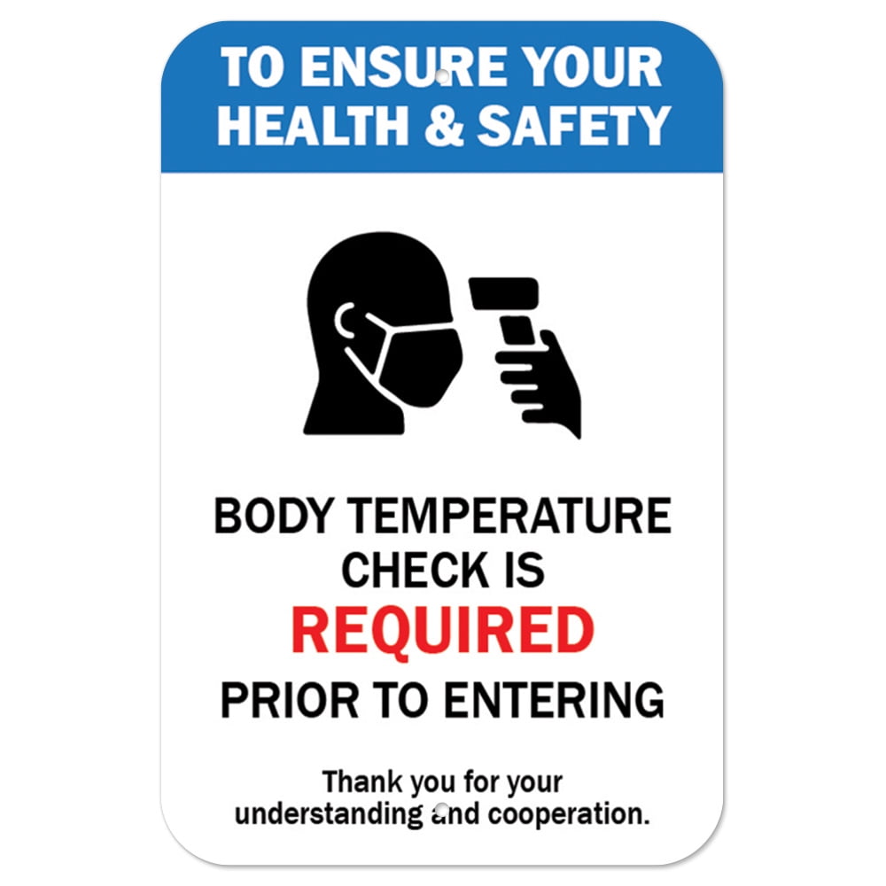 Public Safety Sign Body Temperature Check Is Required