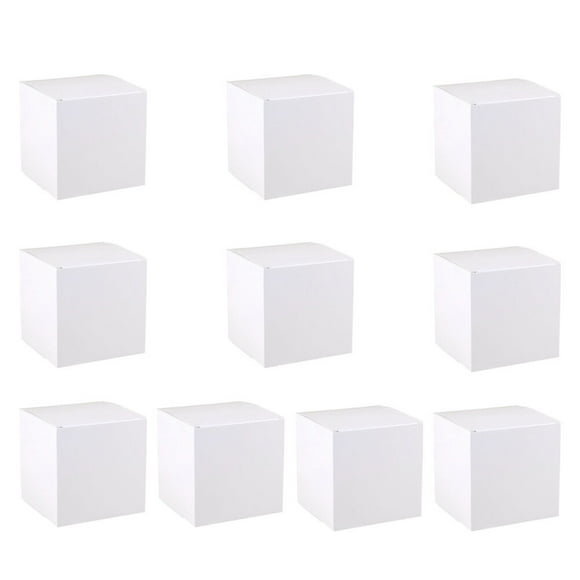 MasteelfCA 10pcs White Gift Boxes Square Packaging Box Folding Carton Case for Craft Cupcake (12 x 12 x 12)