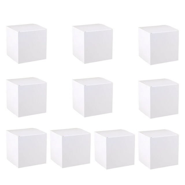 10pcs White Gift Boxes Square Packaging Box Folding Carton Case for Craft Cupcake (12 x 12 x 12)