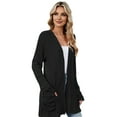 thumbnail image 3 of Women'S Fall Fashion Cardigan Soft Knit Cardigan for Women Long Sleeve Open Front Coat with Pockets Black L, 3 of 10