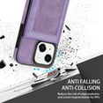 thumbnail image 6 of for iPhone 14 2022 Wallet Case with Card Holder, Faux Leather Kickstand Card Slots Case, RFID Blocking Magnetic Shockproof Protective Slim Back Flip Phone Case for Apple iPhone 14 6.1",Purple, 6 of 6