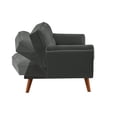 thumbnail image 6 of Modern Linen Convertible Sofa, Industrial Style Sofa Bed with Adjustable Backrest, Armrest, Wooden Frame, Upholstered Sofa Couch for Living Room,Apartment,Christmas, Dark Gray, 6 of 7