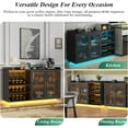 thumbnail image 6 of Wine Bar Cabinet with LED Lights, Floating Coffee Bar with Glass Rack and Removable Wine Racks, Modern Buffet Sideboard with Storage Shelves, Kithchen Bar with Glass Cabinet Doors, 6 of 6