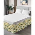 thumbnail image 4 of Vintage Lemon Bed Skirt Fruit Leaf Floral Beige Background Country Bed Skirts King Size 16 Inch Drop, Wrap Around Dust Ruffle&nbsp;Bedskirt with Adjustable Elastic Belt for Queen Size Beds, 4 of 7