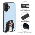 thumbnail image 2 of WIRESTER Shockproof Soft Rubber Cover Case for Apple iPhone 16 Plus 6.7" 2024, Tricolor Cavalier King Charles Spaniel Dog On Light Blue Background, 2 of 5