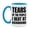 White/Light Blue, variant on Funny Kickboxing Mug - "Tears Of The People I Beat At Kickboxing" - 11Oz Or 15Oz Ceramic Coffee Cup