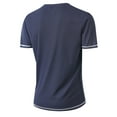 thumbnail image 5 of Mens Shirts Plus Size under $5 Short Sleeved V-neck Pocket Summer Casual Solid Color Shirt Navy XL, 5 of 6