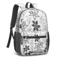 thumbnail image 3 of 17 Inch Lightweight Backpack,PVC Waterproof Oxford Fabric, Ergonomically Designed, with Large Capacity, Wildflower Garden Aesthetic Floral Print, 3 of 5