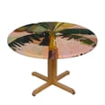 thumbnail image 3 of Acheng Palm Leaves Round Tablecloth, Tropical Jungle Palm Leaves with Charming Colors, Table Decoration for Banquet, Candy Buffet, and Dining Table 46-50, 3 of 8
