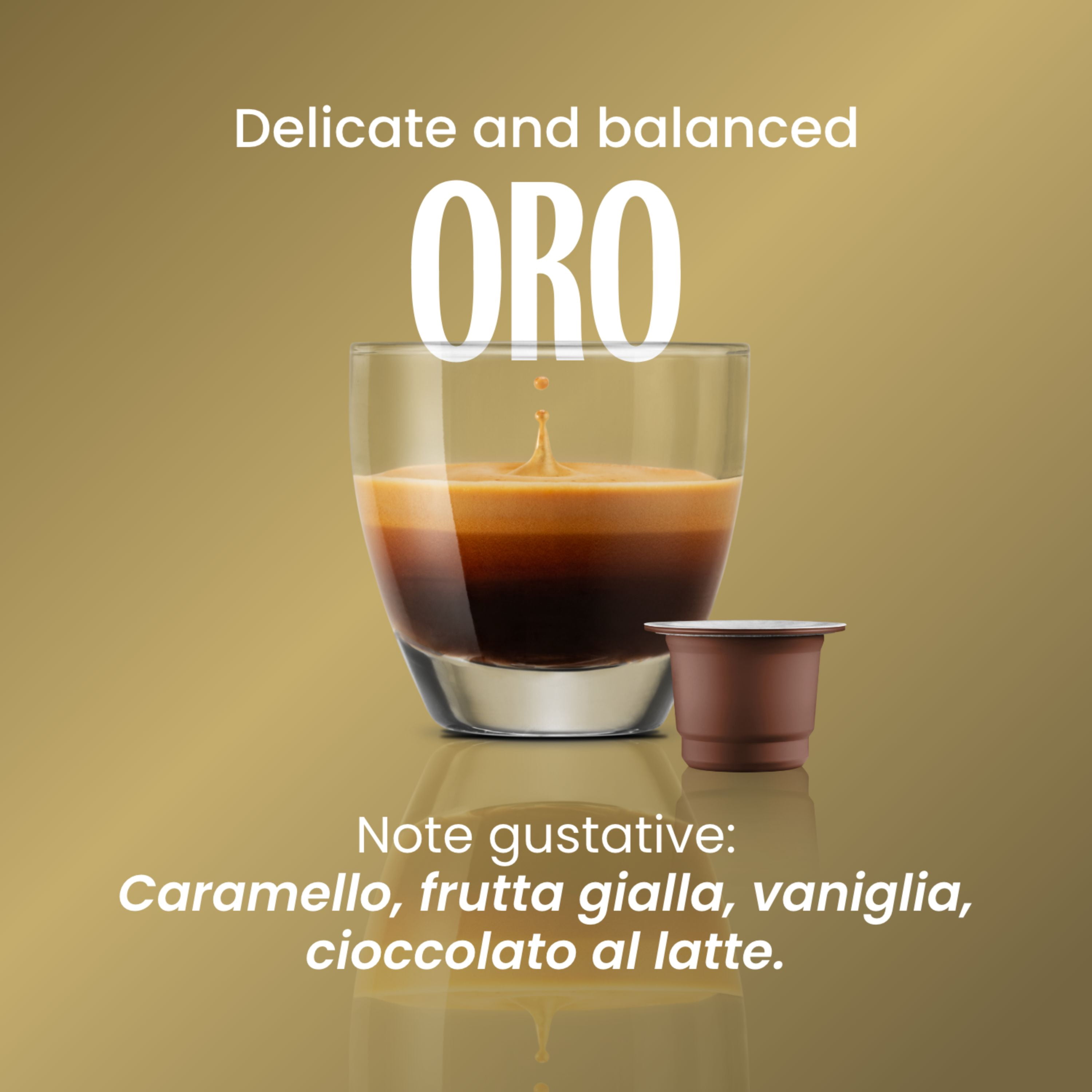 Caffe Vergnano 1882 Medium Roast Arabica Robusta Espresso Original Line Machine Compatible Capsules, Single-Serve Italian Coffee for Nespresso Machines, Intensity 4/10, Oro, 50 Ct