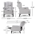thumbnail image 5 of Christopher Knight Home Walter Tufted Fabric Recliners (Set of 2) by  Light Gray + Dark Brown, 5 of 5