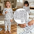 thumbnail image 4 of WOYY Kids DIY Hand Painted Pajamas Cute Dinosaur Long Sleeve Top Sleep Pants, Sizes 2-10, 4 of 8